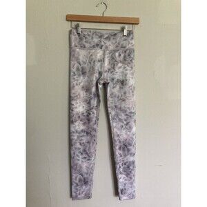 Athleta Girl Leggings Active Floral XL Girl’s 14 Silver Lavender